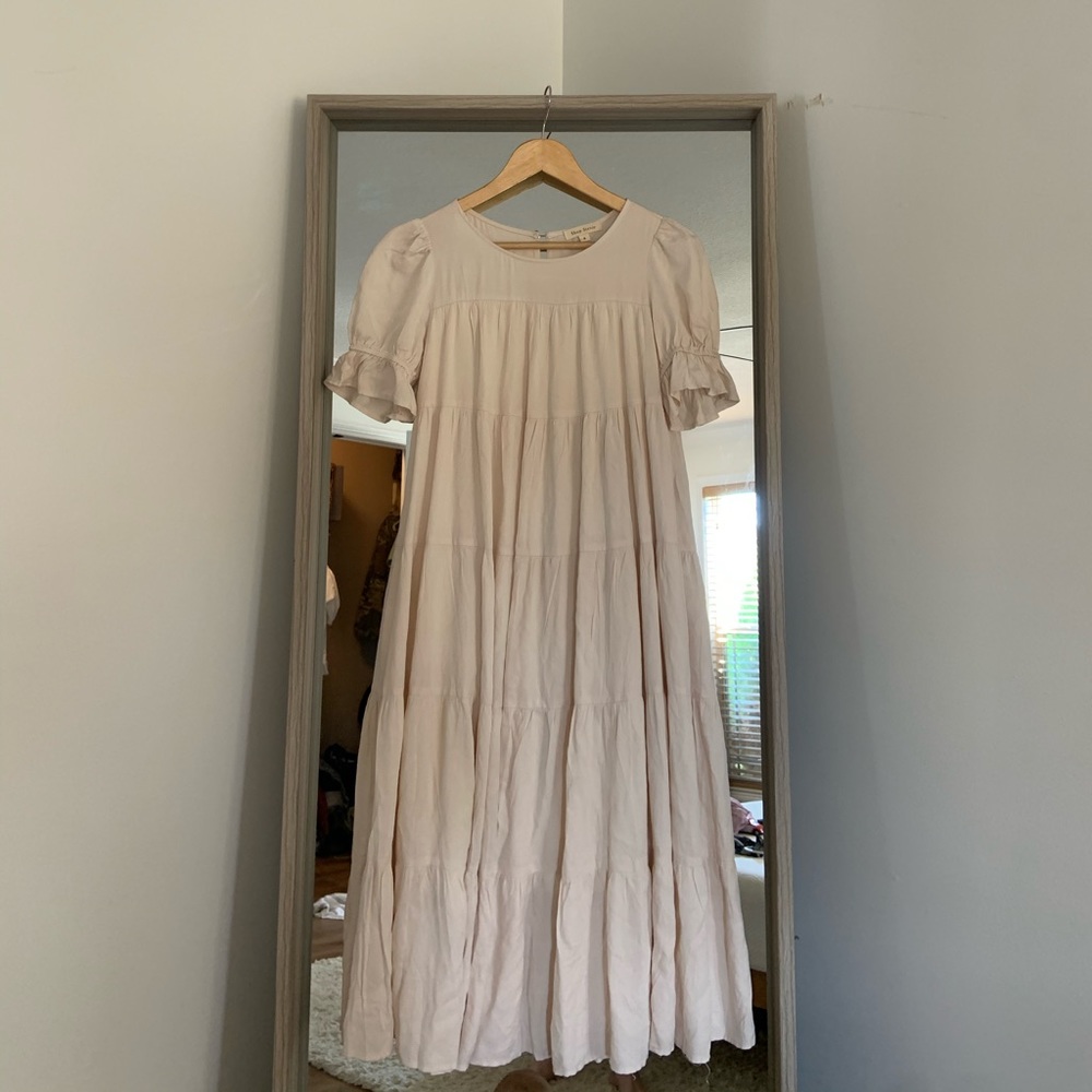 Shop Stevie Tiered Short Sleeve Midi Dress